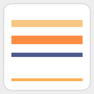 A neat miscellany of Twilight, White, Sandy, Pale Orange and Royal Orange stripes. Sticker